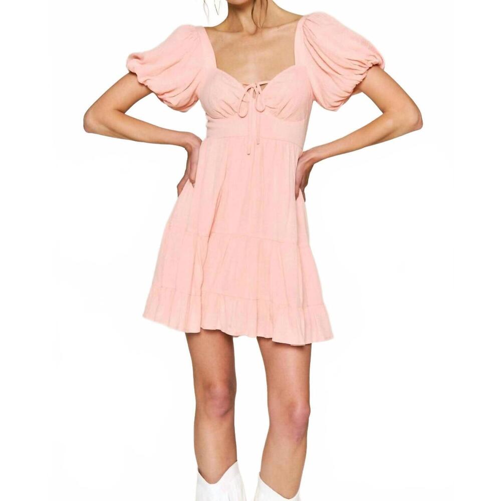 NEW IN THE BEGINNING perfect mini dress in peach